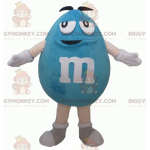 Funny Plump Giant Blue M&M's BIGGYMONKEY™ maskotkostume - Masker berømte mennesker - BIGGYMONKEY_04257 - BiggyMonkey.com