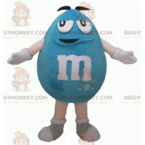 Funny Plump Giant Blue M&M's BIGGYMONKEY™ maskotkostume - Masker berømte mennesker - BIGGYMONKEY_04257 - BiggyMonkey.com