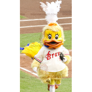 Costume de mascotte BIGGYMONKEY™ de canard jaune de poussin -