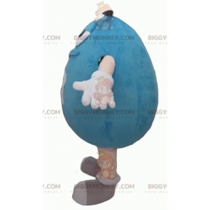 Funny Plump Giant Blue M&M's BIGGYMONKEY™ Mascot Costume -