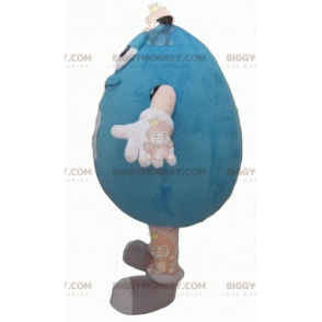Funny Plump Giant Blue M&M's BIGGYMONKEY™ μασκότ στολή - Μασκότ διάσημων χαρακτήρων - BIGGYMONKEY_04257 - BiggyMonkey.com