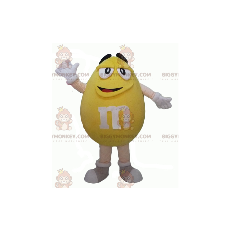 Funny Plump Giant Yellow M&M's BIGGYMONKEY™ Mascot Costume -