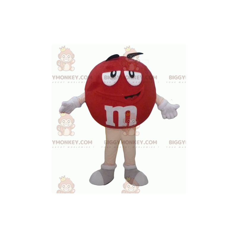 Funny Plump Giant Red M&M's BIGGYMONKEY™ Mascot Sizes L (175-180CM)