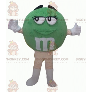 Traje de mascote M&M's BIGGYMONKEY™ vermelho gigante feminino