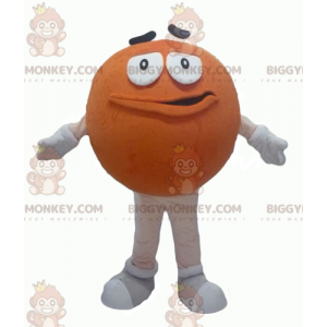 Funny Round Giant Orange M&M's BIGGYMONKEY™ Mascot Costume –