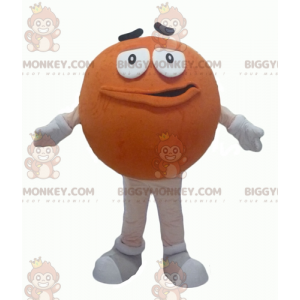 Sjov rund kæmpe orange M&M's BIGGYMONKEY™ maskotkostume -