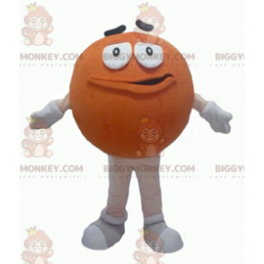 Αστεία στρογγυλή γίγαντα πορτοκαλί M&M's BIGGYMONKEY™ μασκότ στολή - Μασκότ διάσημων χαρακτήρων - BiggyMonkey.com