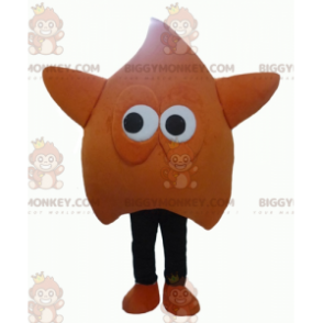 Sjovt kæmpe orange og sort stjerne BIGGYMONKEY™ maskotkostume -