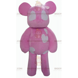 BIGGYMONKEY™ maskotkostume Pink og hvid bamse med hjerter -