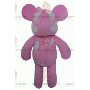 BIGGYMONKEY™ Mascot Costume Pink and White Teddy Bear with