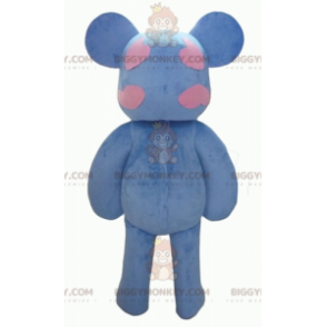 Blue and Pink Teddy Bear with Hearts BIGGYMONKEY™ Mascot