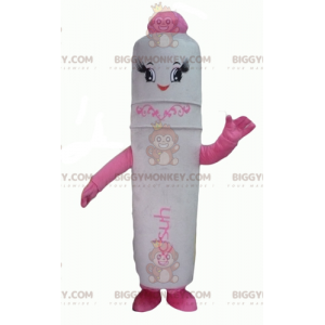 White and Pink Giant Pen BIGGYMONKEY™ Mascot Costume -