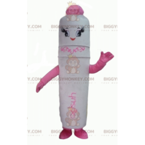 Kostým maskota BIGGYMONKEY™ v bílém a růžovém obřím peru - Nezařazení maskoti - BIGGYMONKEY_04267 - BiggyMonkey.com
