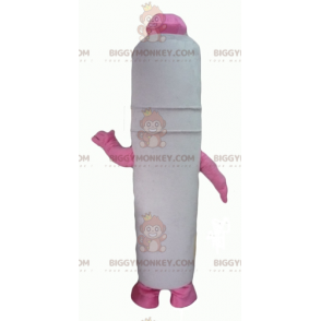 Λευκό και ροζ Giant Pen Στολή μασκότ BIGGYMONKEY™ - Μη ταξινομημένες μασκότ - BIGGYMONKEY_04267 - BiggyMonkey.com