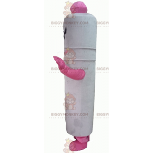 Kostým maskota BIGGYMONKEY™ v bílém a růžovém obřím peru - Nezařazení maskoti - BIGGYMONKEY_04267 - BiggyMonkey.com