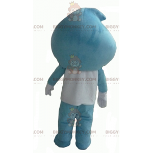 BIGGYMONKEY™ Blue and White Giant Waterdrop Snowman Mascot
