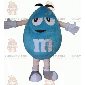 Legrační baculatý obří modrý kostým maskota M&M BIGGYMONKEY™ –
