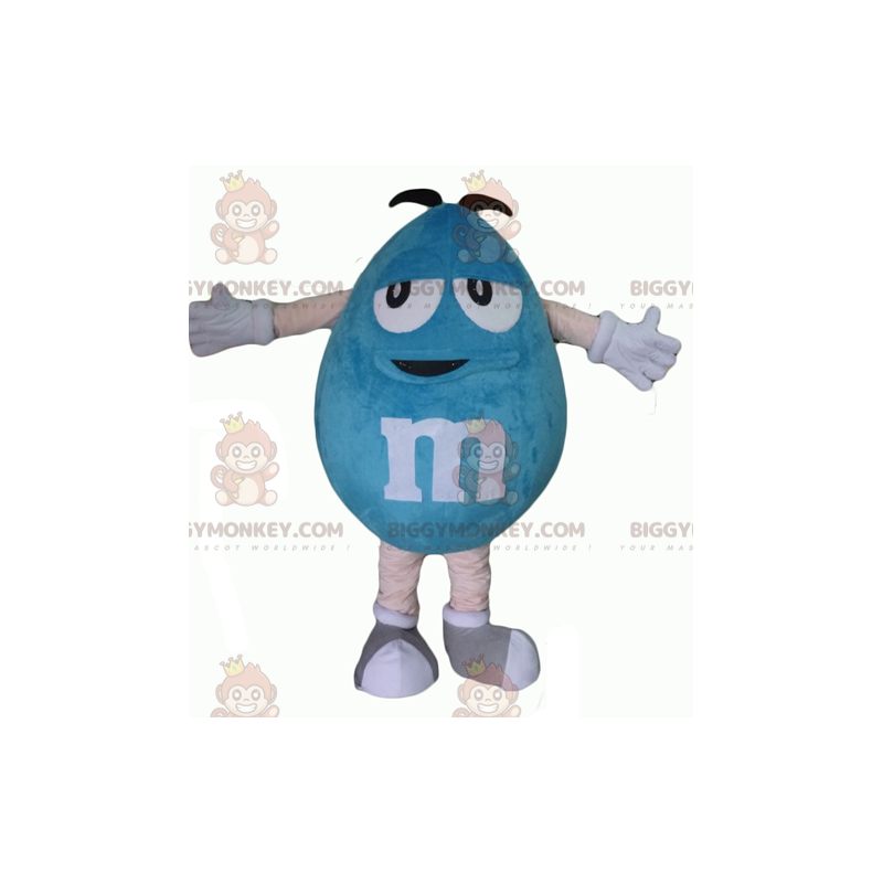 Funny Plump Giant Blue M&M's BIGGYMONKEY™ Mascot Costume -