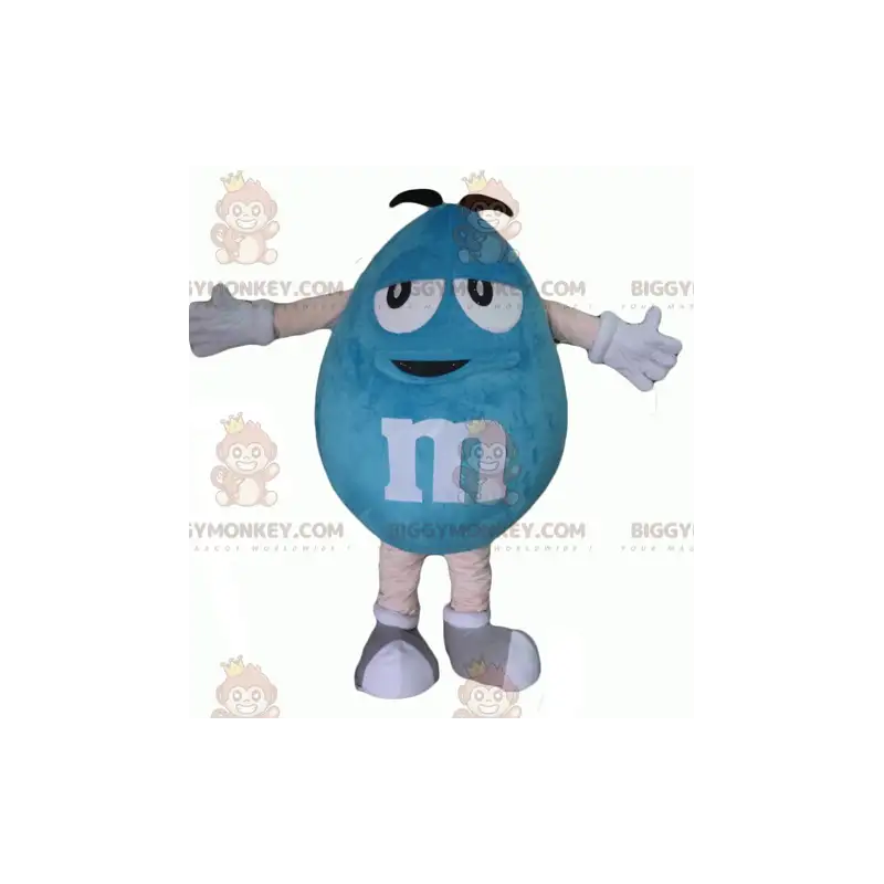 Funny Plump Giant Blue M&M's BIGGYMONKEY™ μασκότ στολή - Funny Plump Giant Blue M&M's BIGGYMONKEY™ μασκότ στολή -