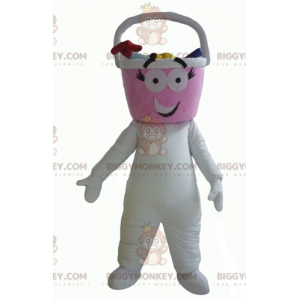 BIGGYMONKEY™ White Man Bucket Head Maskotdräkt - BiggyMonkey