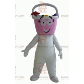 BIGGYMONKEY™ White Man Bucket Head -maskottiasu -