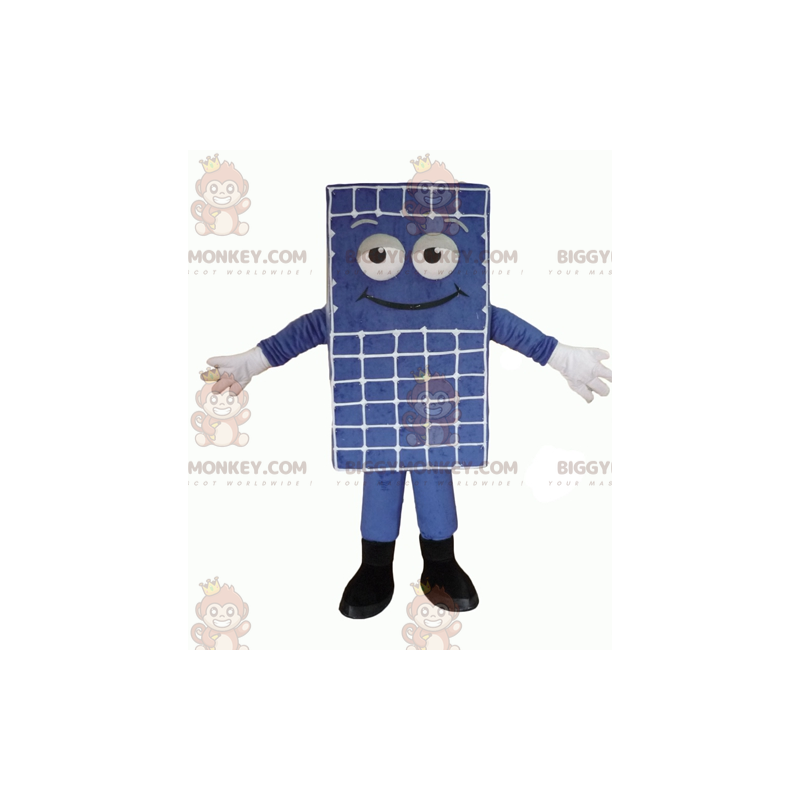 Disfraz de mascota BIGGYMONKEY™ de muñeco de nieve colchón azul Disfraz de mascota BIGGYMONKEY™ de muñeco de nieve colchón azul