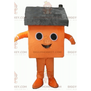 Disfraz de mascota gigante de la casa naranja y gris