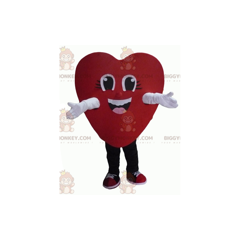 Χαμογελαστή στολή μασκότ BIGGYMONKEY™ Giant Red Heart - Μη ταξινομημένες μασκότ - BIGGYMONKEY_04280 - BiggyMonkey.com