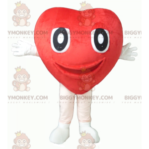 Fantasia de mascote BIGGYMONKEY™ de coração vermelho gigante