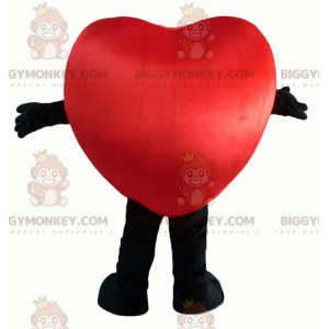 Disfraz de mascota BIGGYMONKEY™ con corazón rojo y negro