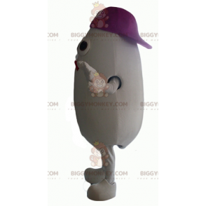 BIGGYMONKEY™ Schattige ronde gigantische witte sneeuwpop mascottekostuum - Menselijke mascottes - BiggyMonkey.com
