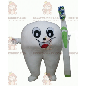 Obří kostým maskota bílého zubu BIGGYMONKEY™ se zubním