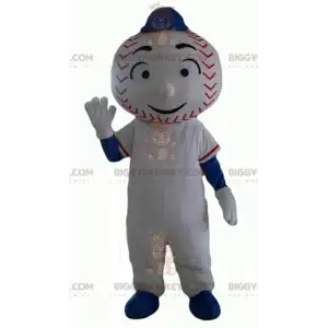 Traje de mascote de boneco de neve BIGGYMONKEY™ com cabeça de