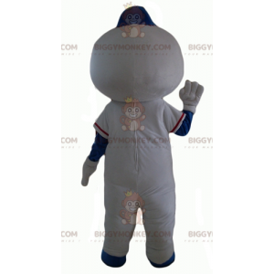 BIGGYMONKEY™ Schneemann-Maskottchen-Kostüm mit Baseballkopf -