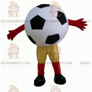 Schwarz-weißer Riesen-Fußball BIGGYMONKEY™ Maskottchen-Kostüm -