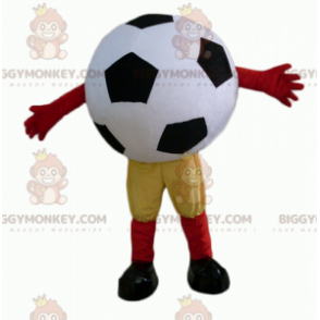 Costume della mascotte del pallone da calcio gigante bianco e