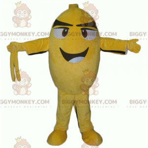 Smiling Oval Snowman Yellow and Black Bird BIGGYMONKEY™ Mascot