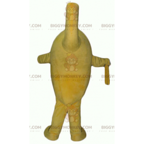 Smiling Oval Snowman Yellow and Black Bird BIGGYMONKEY™ Mascot