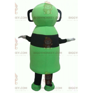 Grøn og sort snemand BIGGYMONKEY™ maskotkostume med 3D-briller