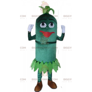 All Green Oval Snowman Plant BIGGYMONKEY™ Mascot Costume -