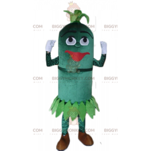 All Green Oval Snowman Plant BIGGYMONKEY™ maskotdräkt - Plantera maskot - BIGGYMONKEY_04311 - BiggyMonkey.com