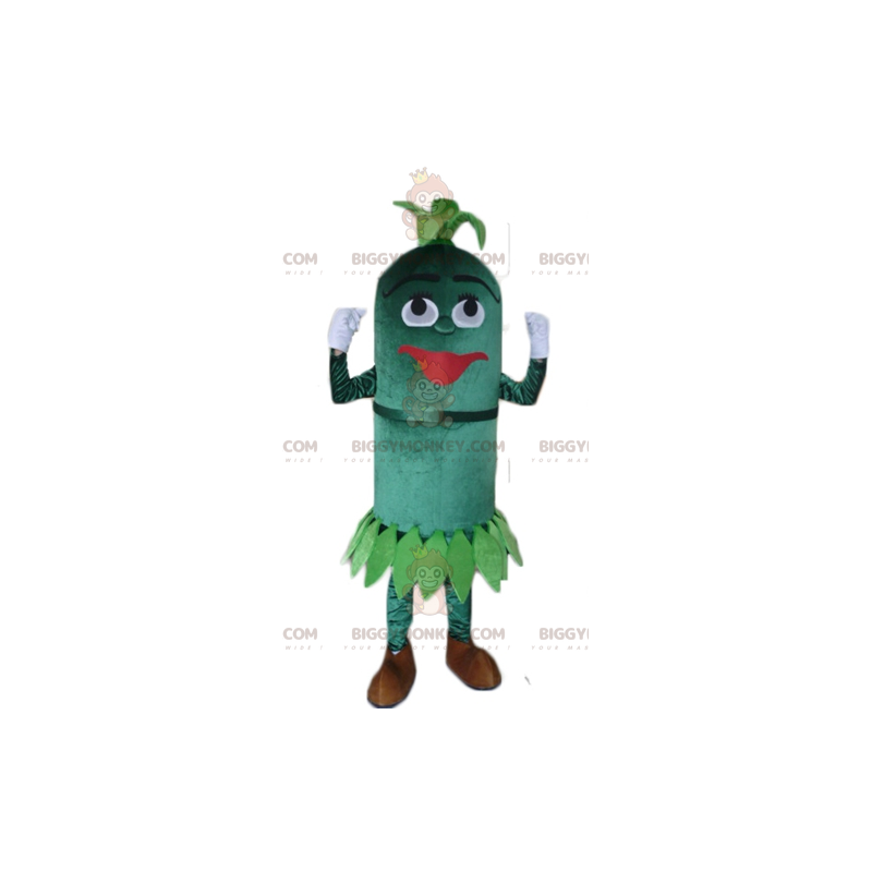 Costume da mascotte BIGGYMONKEY™ con pianta ovale tutto verde Costume da mascotte BIGGYMONKEY™ con pianta ovale tutto verde