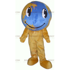 Riesiges braunes und blaues BIGGYMONKEY™ Maskottchen-Kostüm mit