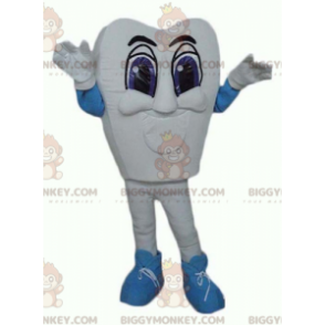 Giant and Awesome White and Blue Tooth BIGGYMONKEY™ Mascot