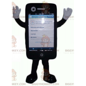 Giant Black Touch Mobiltelefon BIGGYMONKEY™ maskotkostume -