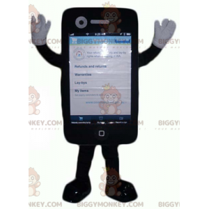Giant Black Touch Mobile Phone BIGGYMONKEY™ Mascot Costume –