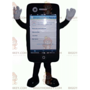 Traje de mascote gigante de toque preto para celular