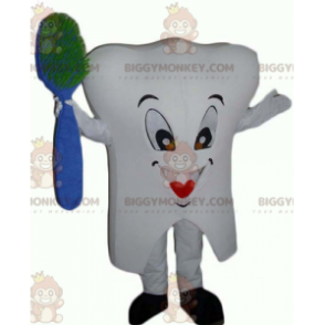 Kæmpe hvid tand BIGGYMONKEY™ maskotkostume med børste - Masker af genstande - BIGGYMONKEY_04316 - BiggyMonkey.com