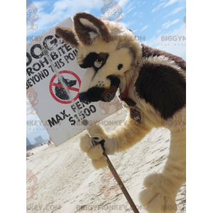 All Furry Wolf Dog BIGGYMONKEY™ Mascottekostuum - Hondenmascottes - BIGGYMONKEY_0554 - BiggyMonkey.com