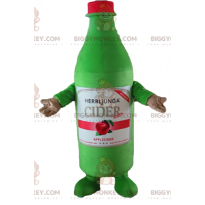 Costume de mascotte BIGGYMONKEY™ de bouteille verte de cidre